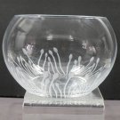 Hand cut glass bowl, Frosted cuts Can be customized