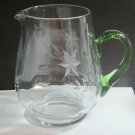 Bryce Crystal hand wheel cut pitcher Green handle