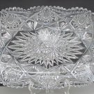 ABP American Brilliant Period Cut Glass Rectangle tray Antique 16" blown blank