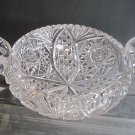 Hand Cut Glass 2 handled bowl abp