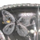 ABP cut glass dish butterfly and Thistle ANTIQUE