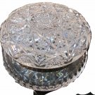 ABP Crystal Cut Glass covered large round dresser box