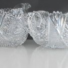 Sugar and creamer American Brilliant Period Cut Glass Antique sg
