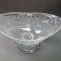 Hand Cut Glass pedestal oval dish Antique
