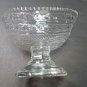 Hand Cut Glass pedestal oval dish Antique