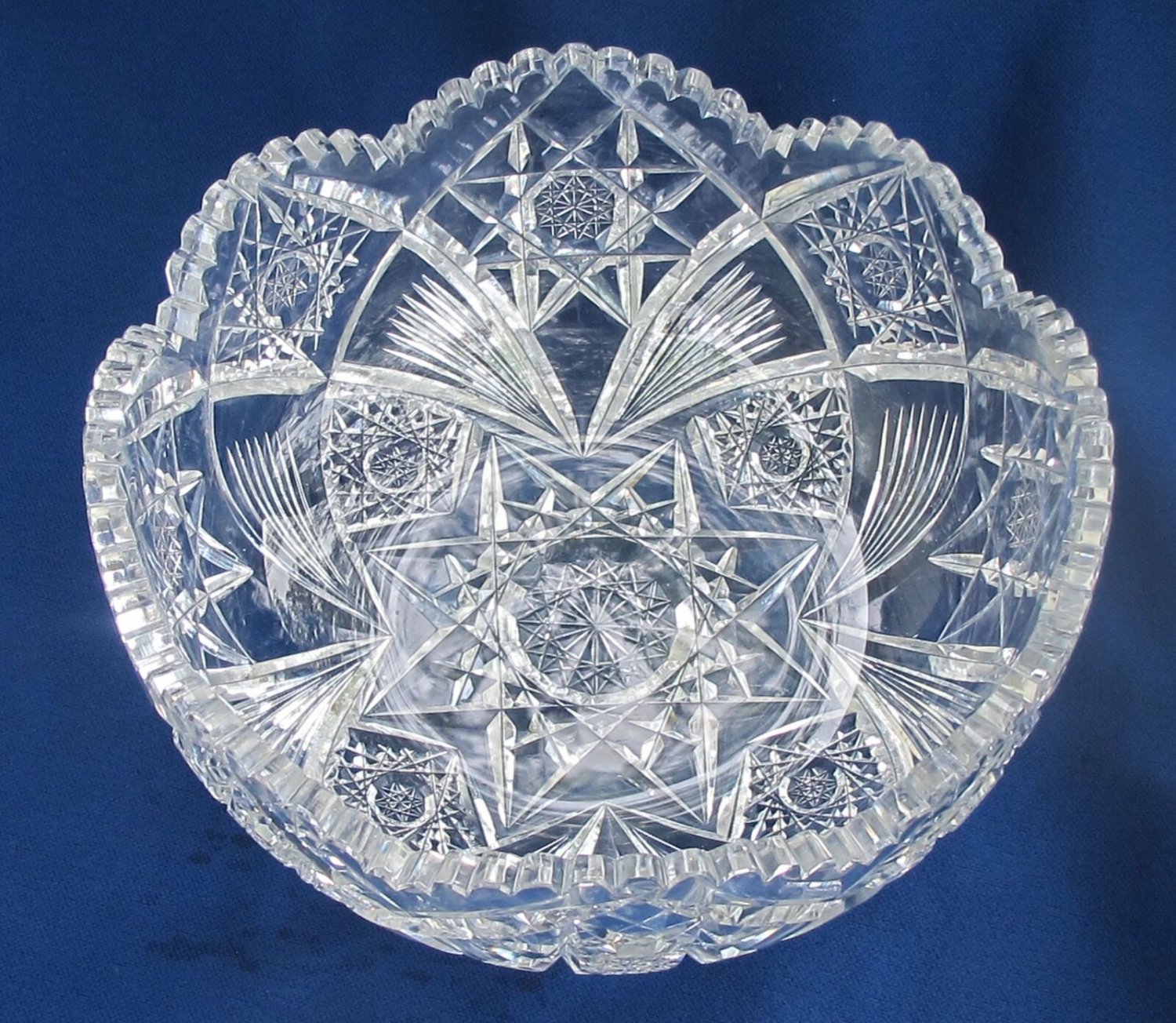 ABP Cut Glass Bowl American Brilliant 9"