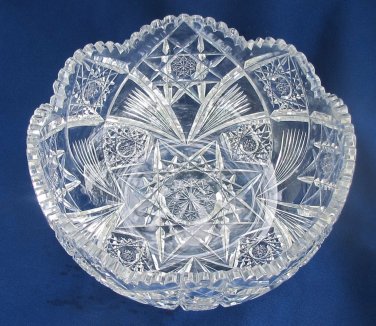 ABP cut glass bowl American brilliant 9"