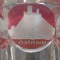 Copper wheel etched glass with buildings Germany Bavaria Red