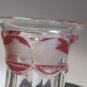 Copper wheel etched glass with buildings Germany Bavaria Red