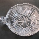 ABP Crystal Cut Glass handled nappie signed Libbey