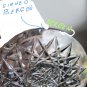Signed Bergen cut glass abp Antique handled cruid