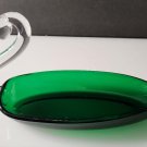 Viking green glass swan pickle dish