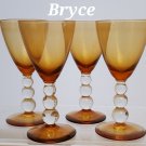 Bryce Aristocrat amber claret wine glass 4 piece