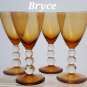 Bryce Aristocrat amber claret wine glass 4 piece