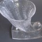 Pair Fostoria Feather pattern glass Cornucopia