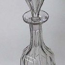 Hand Cut glass decanter fluting and miter cut antique