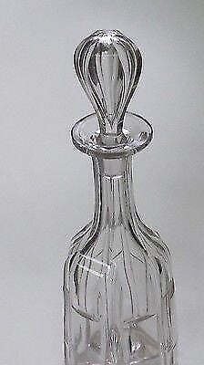 Hand Cut glass decanter fluting and miter cut antique