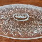 L.E. SMITH glass oval butter dish buttons and bows