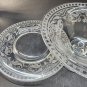 Etched glass Mayonnaise bowl and under plate