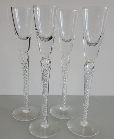 4 Stuart ? Shot Glass Liquor Air twist stem