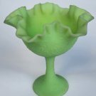 Fenton glass persian medallion lime green compote glows