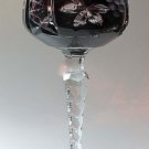 Imperlux Amethyst cased Crystal 24% lead tall hock glass cut to clear grapes