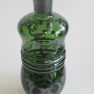 Green glass vase silver underlay
