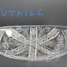 Tuthill hand cut glass oval dish