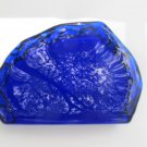 L.E Smith Glass Blue iceberg paperweight