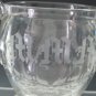 Cut Glass sugar and creamer, etched with initials MMM and bird