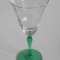 Green stem glass goblet Uranium stem and foot bowl is clear, 2 pieces