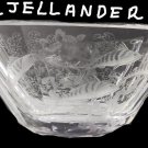Swedish Kjellander Fish bowl copper wheel engraved signed Kjellandeh