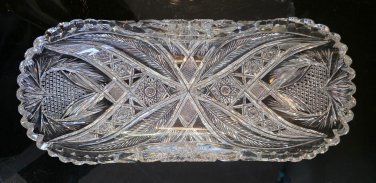 ABP Cut glass rectangular folded bread tray bob56