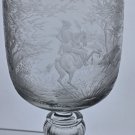 Copper wheel engraved Hunt scene glass chalice crystal