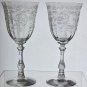 Fostoria Navarra goblet glass, Crystal Made in USA Pair