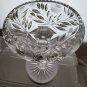 American Brilliant Period Cut Glass compote tear drop stem strawberries