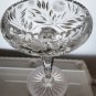 American Brilliant Period Cut Glass compote tear drop stem strawberries