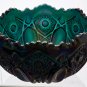 L.E Smith Glass dark green Quintec carnival bowl... -