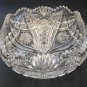 ABP cut glass square bowl American Brilliant crimped tg