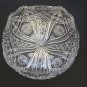 ABP cut glass square bowl American Brilliant crimped tg