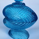 Blue Glass acorn lided candy dish Blue Glass acorn lided candy dish