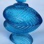 Blue Glass acorn lided candy dish