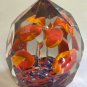 Hand crafted art glass faceted paperweight