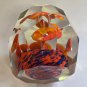 Hand crafted art glass faceted paperweight