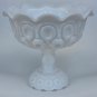 L.E SMITH milk glass Moon and star open footed dish