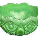 L.E Smith Glass Jadeite Quintec bowl
