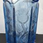 L.E Smith Glass blue thistle pitcher