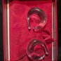 Signed Baccarat glass ear rings