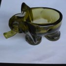 Vintage glass 1960's green elephant cigar ashtray Italy