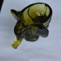 Vintage glass 1960's green elephant cigar ashtray Italy